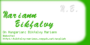 mariann bikfalvy business card
